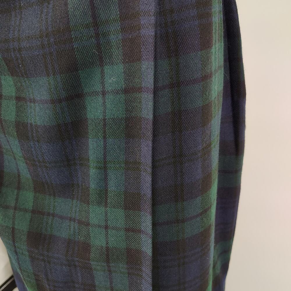 Vintage Lauren Ralph Lauren Blackwatch Wool Skirt USA 8 Plaid Midi Wrap - Picture 13 of 15